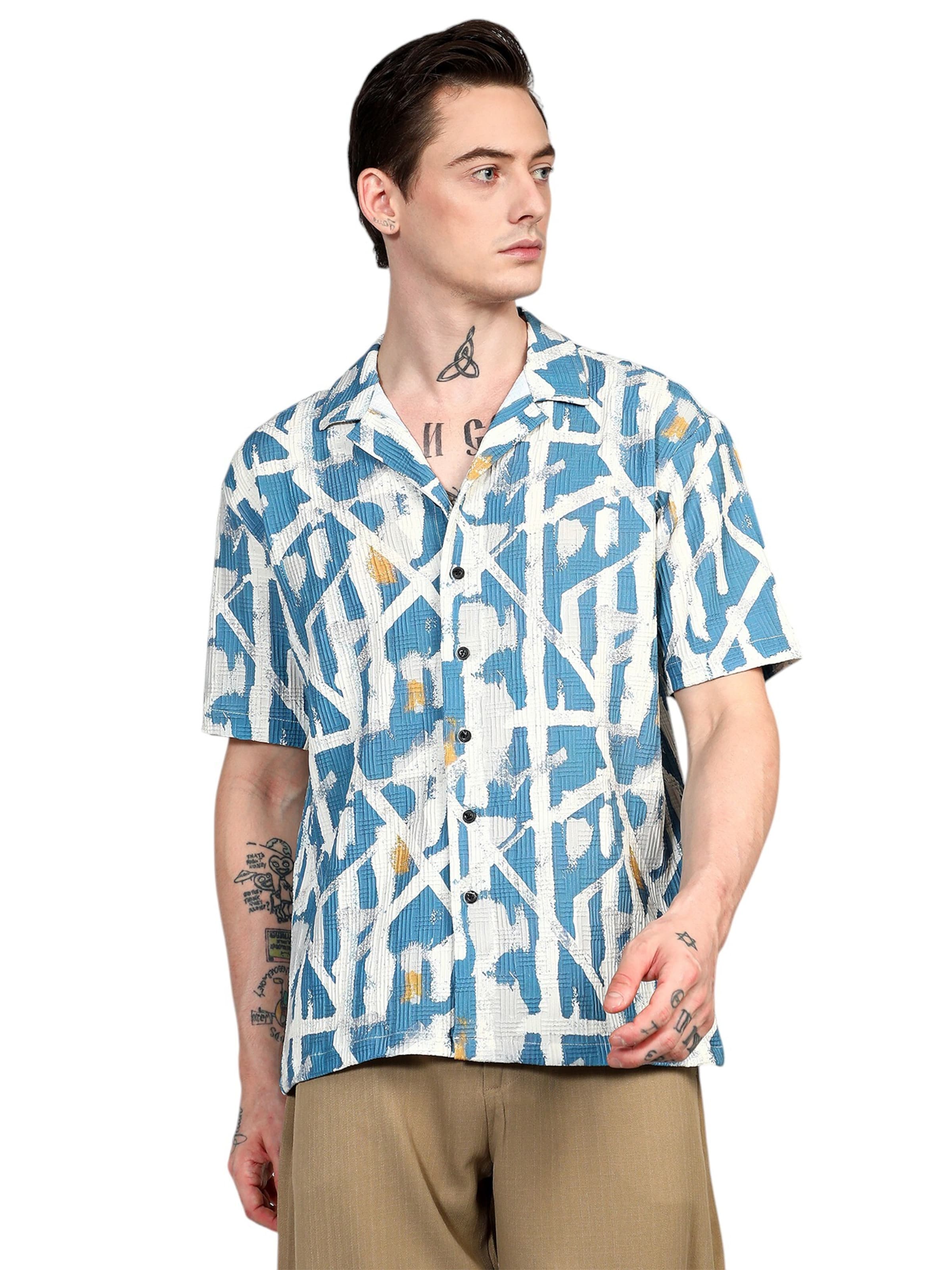 Campus Sutra - Ajuste regular Camisa 'Tami' en azul: frente