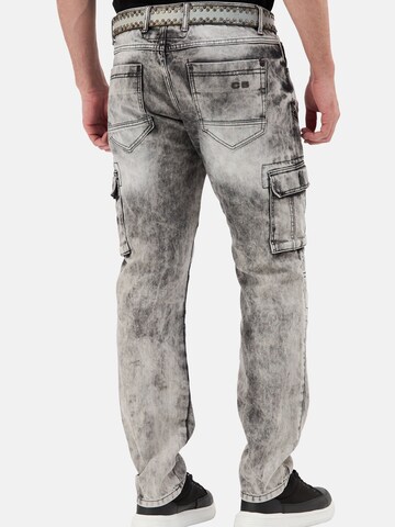 CIPO & BAXX Regular Jeanshose 'CD679', Straight Leg in trendiger Used-Optik in Grau