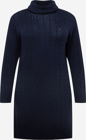 Tommy Hilfiger Curve - Vestido de punto en azul: frente