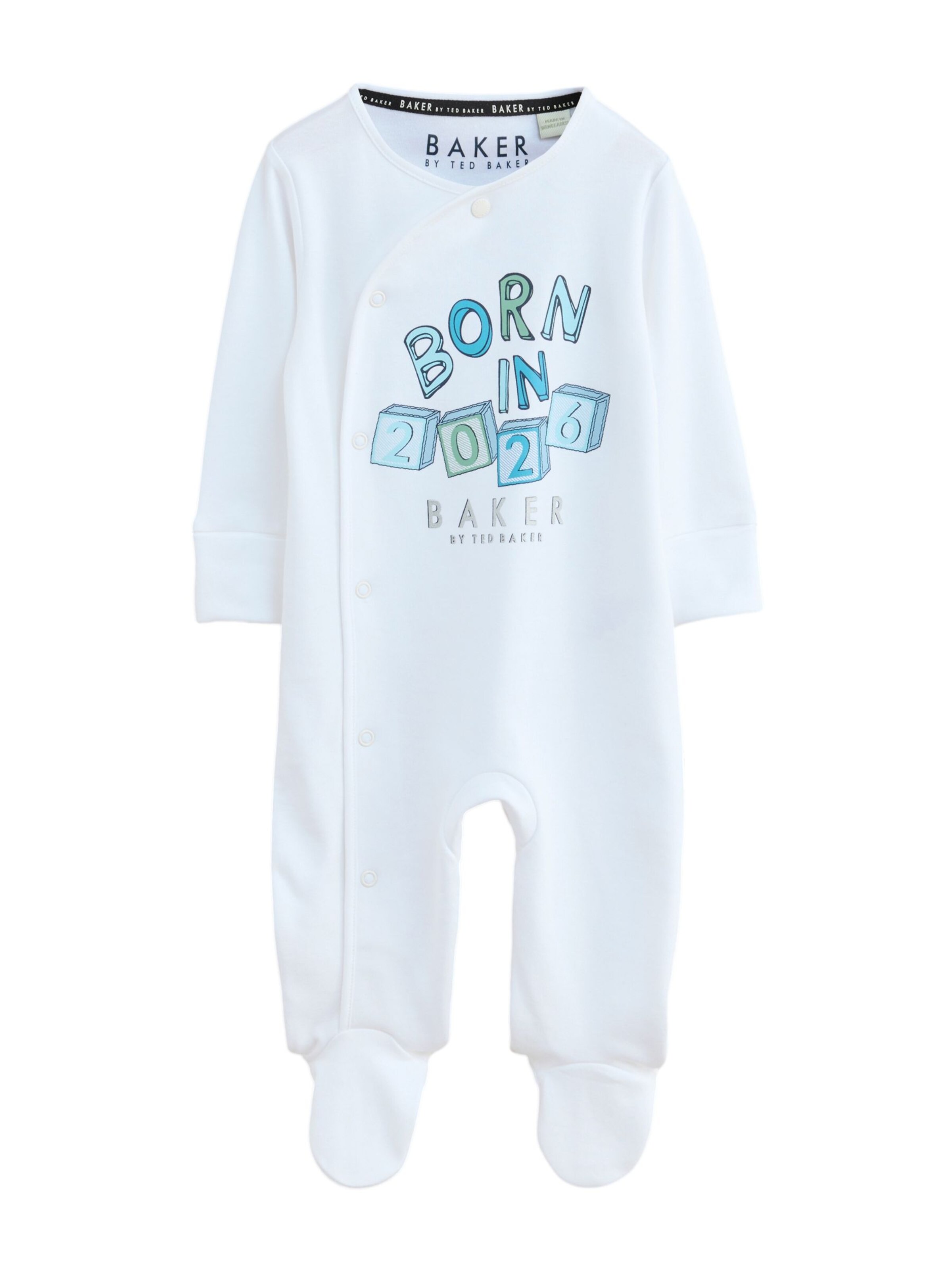 Pyjama 'Born In 2026' Baker by Ted Baker en blanc : devant