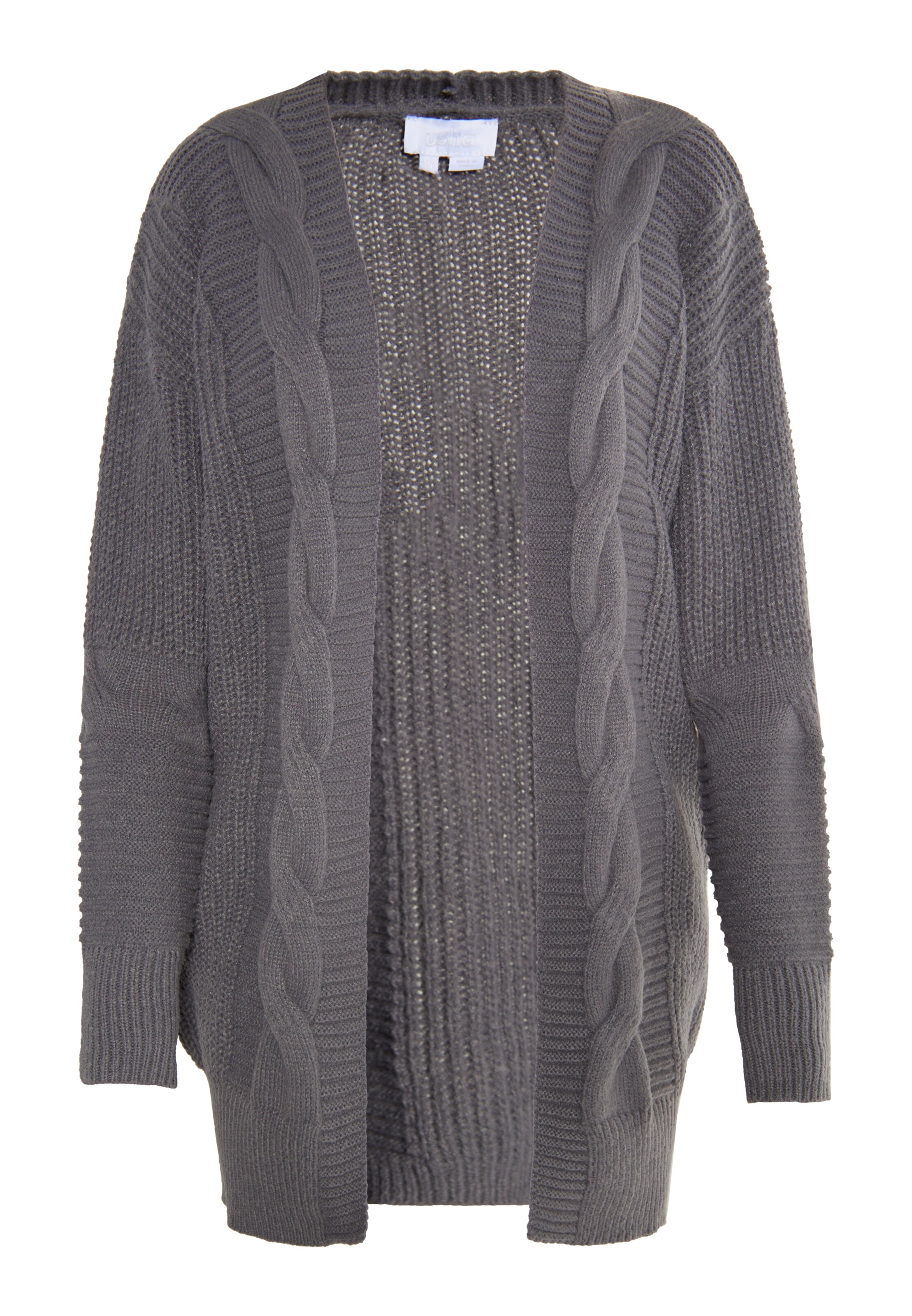 usha WHITE LABEL Kardigán 'Teylon' - Sivá: predná strana