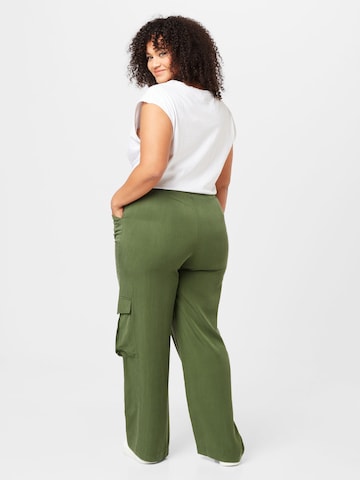 Warehouse Curve Wide leg Cargo trousers in Green