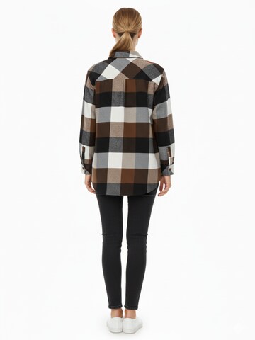 Radwa Blouse 'Radwa Women’s Plaid Flannel' in Brown