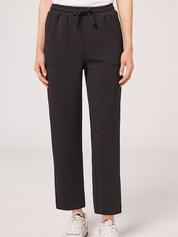 CALZEDONIA Loose fit Pants 'POCKETS' in Black: front