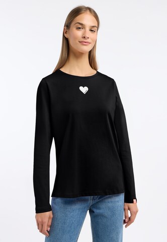 Frieda & Freddies NY Langarmshirt in Schwarz: Vorderseite