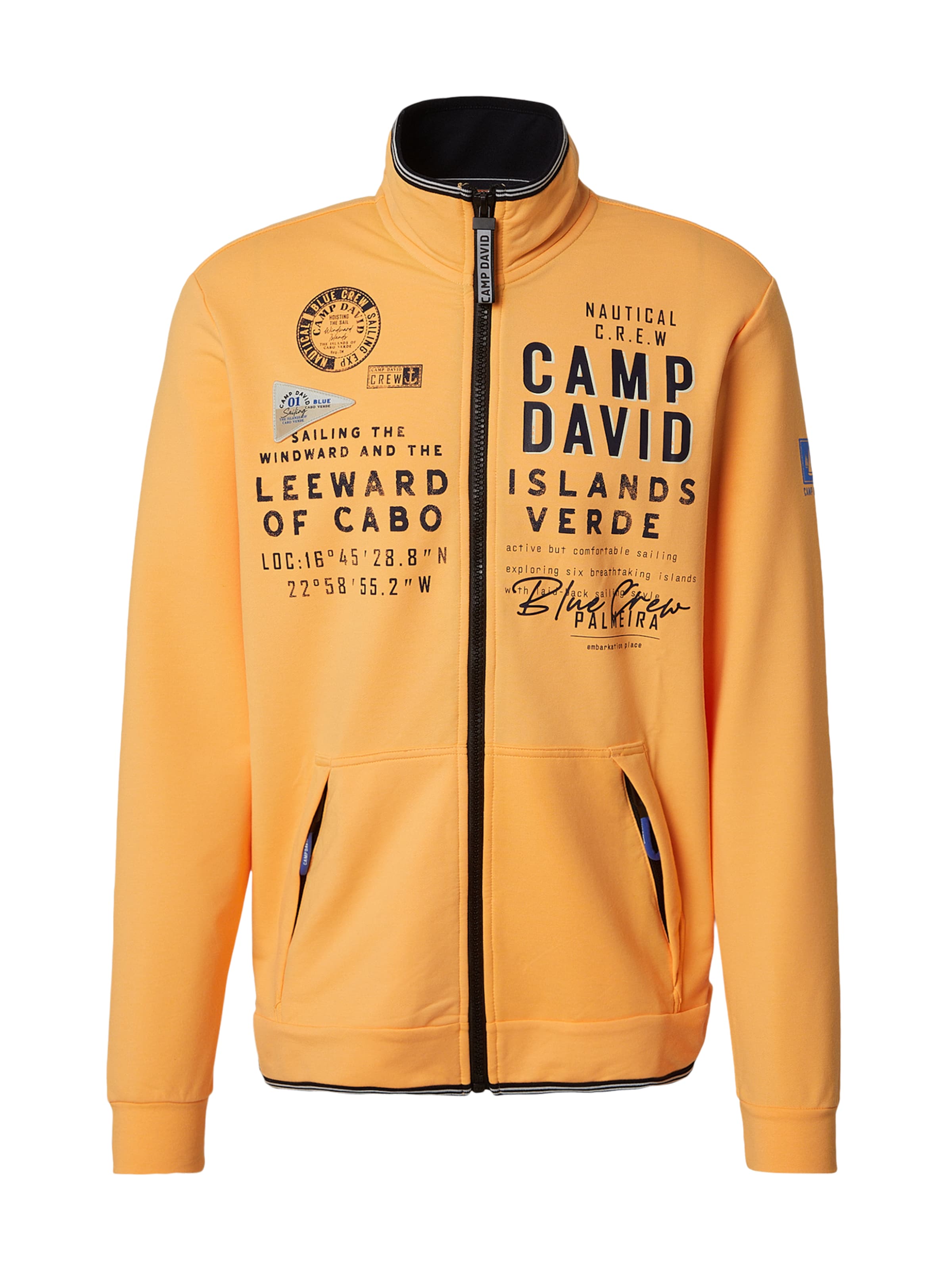 CAMP DAVID - Sudadera con cremallera en naranja: frente