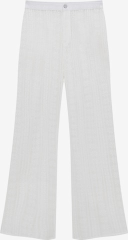 Pull&Bear Boot cut Pants in White: front
