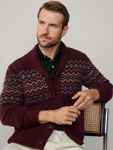 Hackett London Gebreid vest 'Fairisle' in Rood
