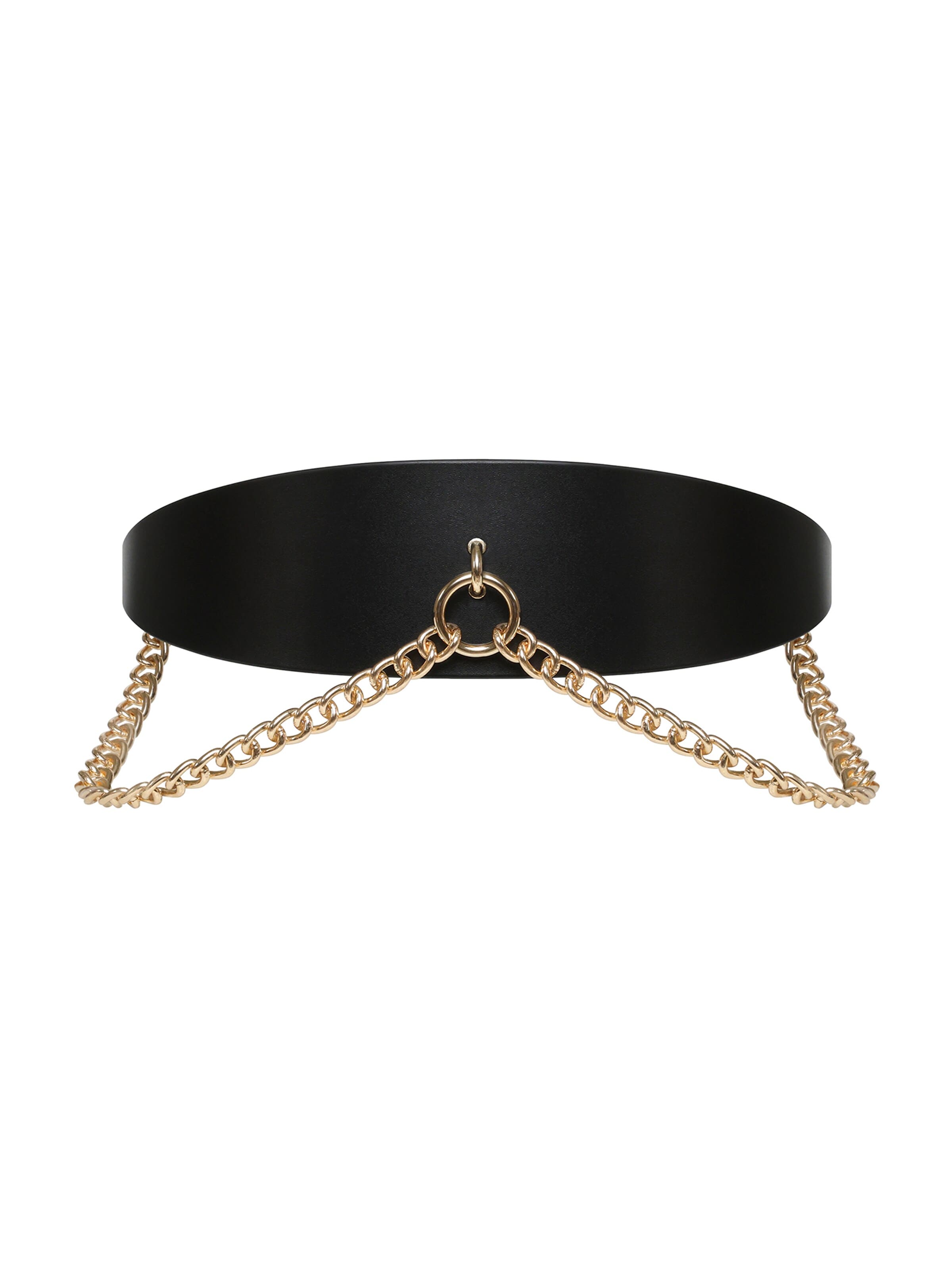 Haute Cuir Gürtel 'Thalia Chain Belt'‌ in Schwarz: Vorderseite