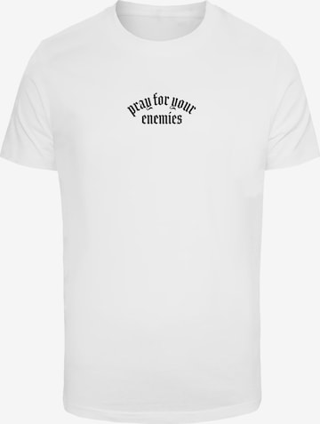 Mister Tee Shirt 'Pray For Your Enemies' in White: front