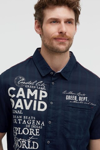 CAMP DAVID Regular fit Button Up Shirt in Blue