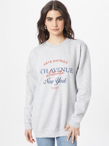 Sweat-shirt Nasty Gal en gris : devant