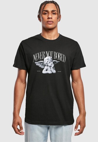 Mister Tee Shirt 'Never Not Bored' in Zwart: voorkant