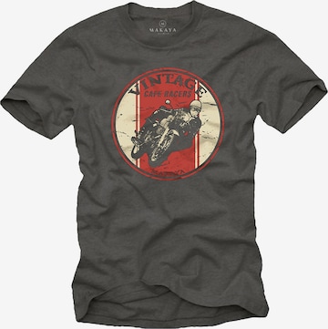MAKAYA Shirt 'Biker im Kreis' in Grey: front