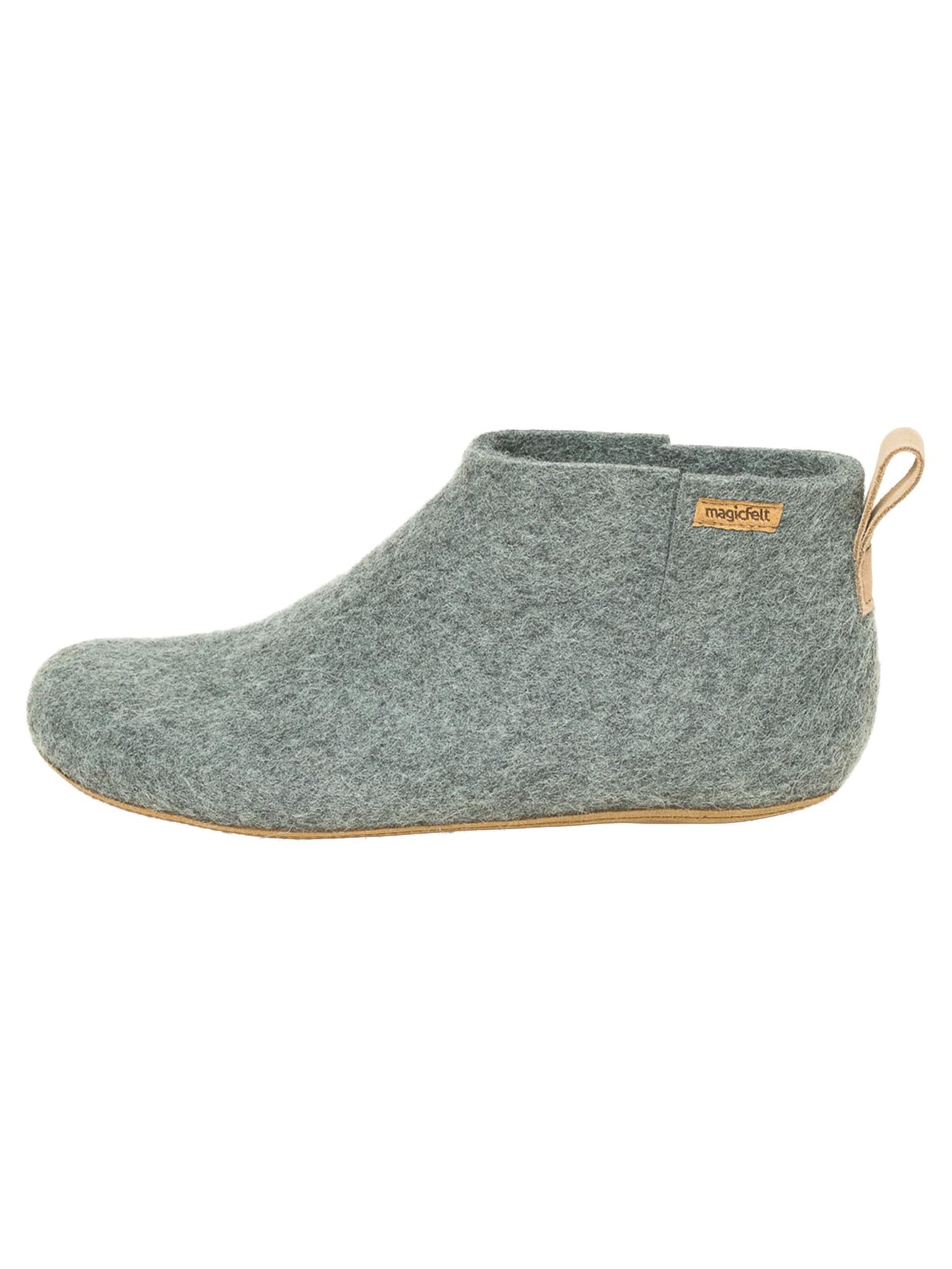 MagicFelt Mules 'Feltboot' in Grey: front