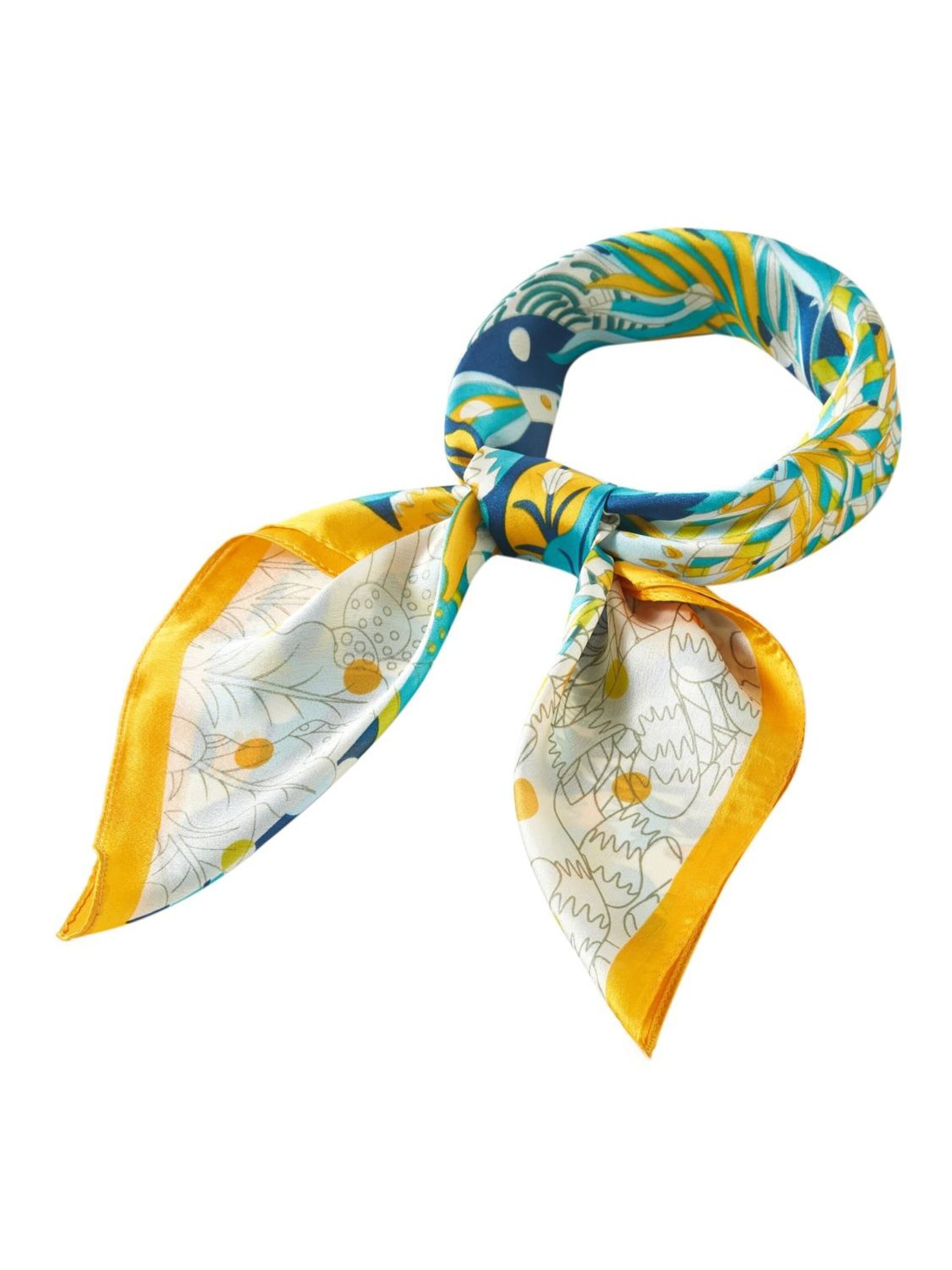 alberto cabale Scarf 'Bigflower Cléo' in Yellow