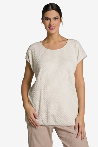 Sweat-shirt Ulla Popken en beige : devant