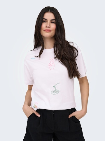 T-shirt 'ONLEMMINA' ONLY en blanc