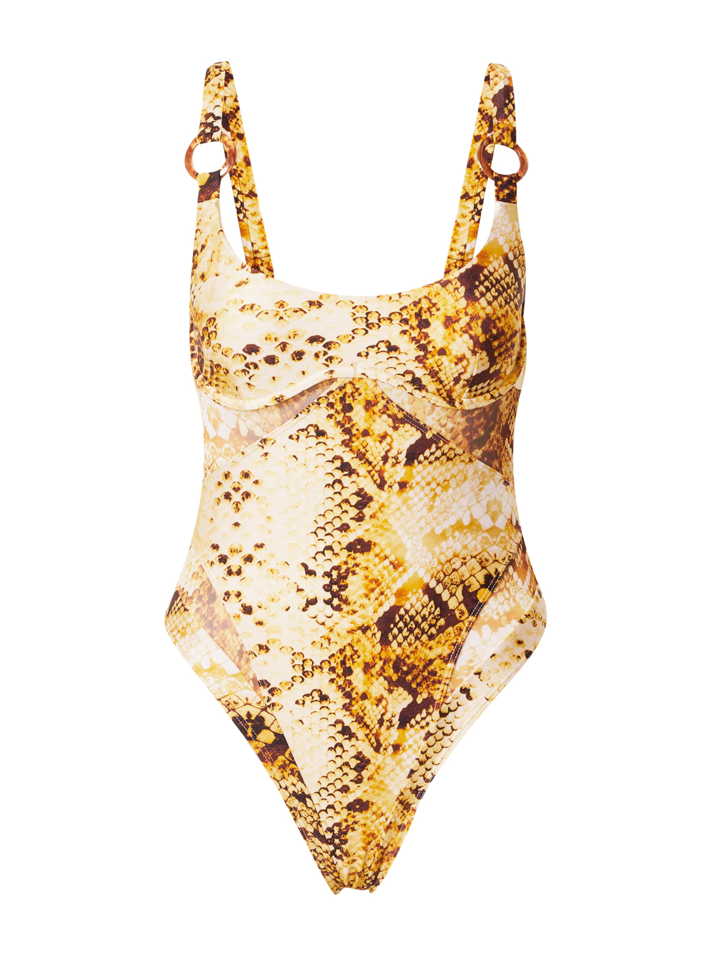 River Island Ολόσωμο μαγιό σε καφέ: μπροστά