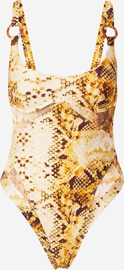 River Island Jednodijelni kupaći kostim u bež / smeđa / žuta, Pregled proizvoda