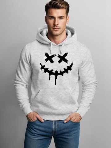 Neverless Sweatshirt 'Smile Face' in Grey