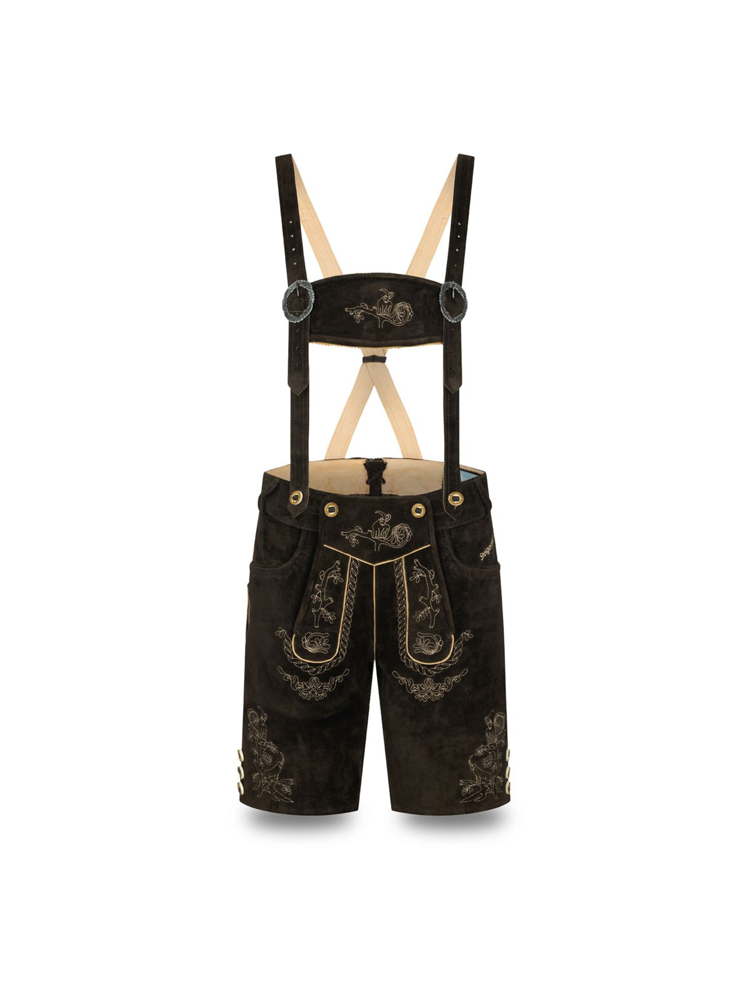 Steigenhöfer Regular Traditional Pants 'Steigenhöfer LUDWIG Lederhose' in Brown: front