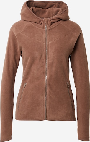 Urban Classics Fleece Jacket 'Polar' in Brown: front