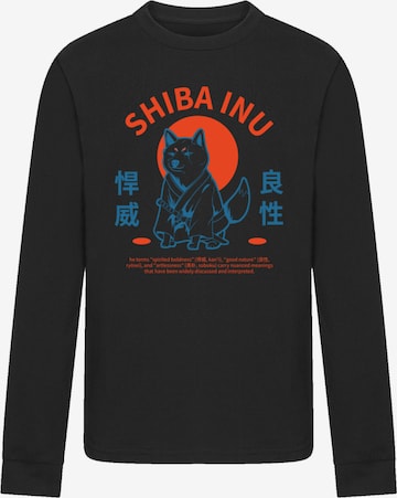 F4NT4STIC Shirt 'Japanischer Shiba Inu Hund' in Schwarz: Vorderseite