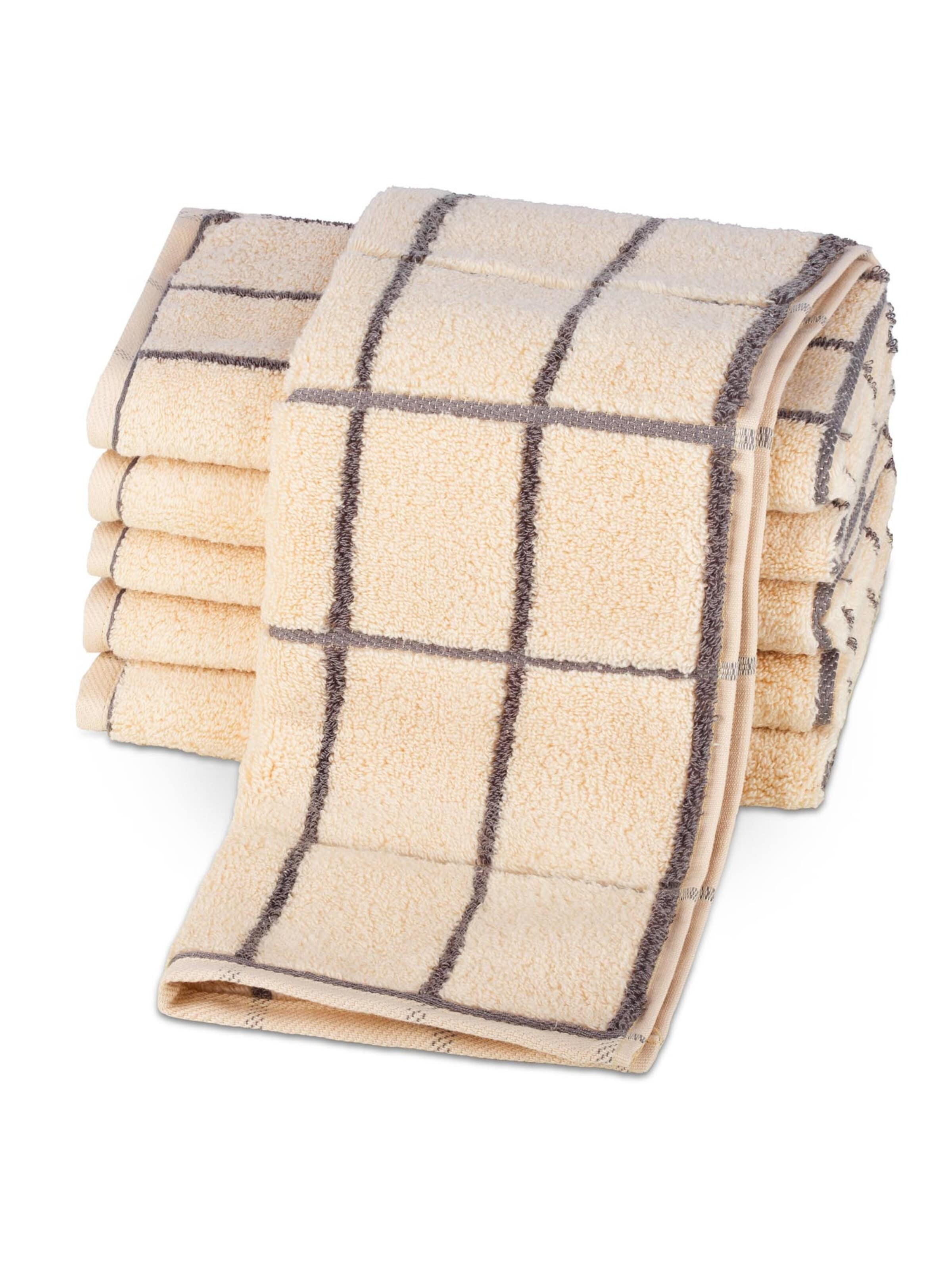 ROSS Handtuch 'Sensual Skin Karo'‌‌‌ in Beige: Vorderseite