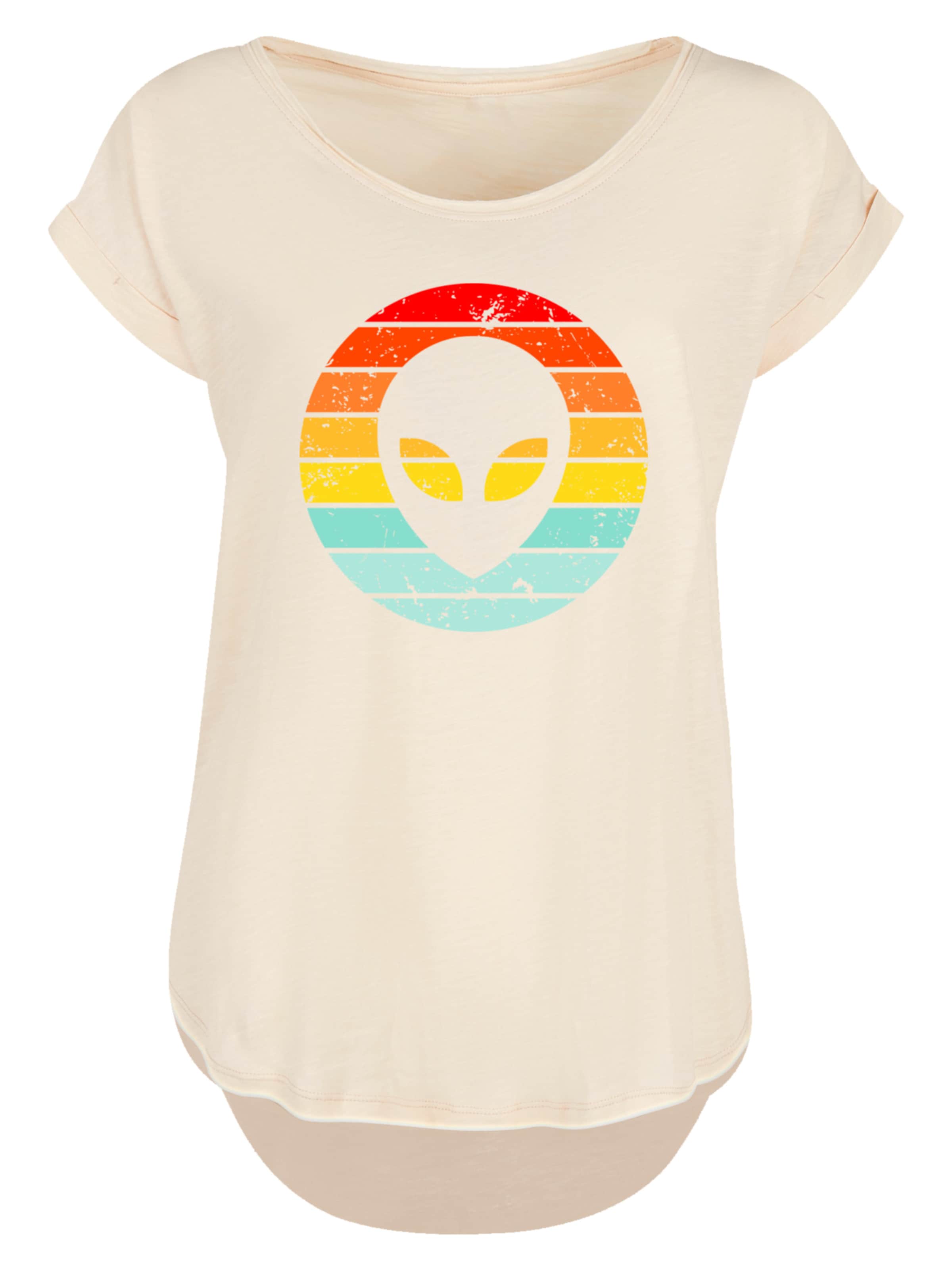 F4NT4STIC Shirt 'Alien Retro Sonnenuntergang' in Beige: front