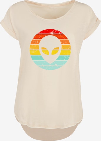 T-shirt 'Alien Retro Sonnenuntergang' F4NT4STIC en beige : devant