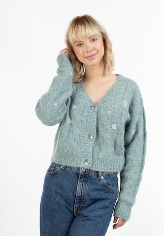 MYMO Knit Cardigan 'Blonda' in Blue: front