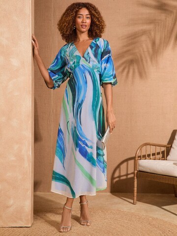 Robe love & roses en bleu