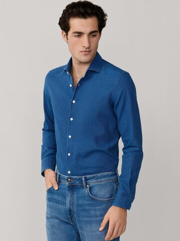 Hackett London Slim fit Overhemd in Blauw