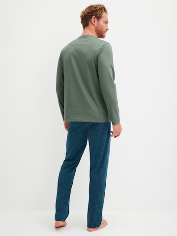 CALIDA Long Pajamas 'Relax Imprint' in Green