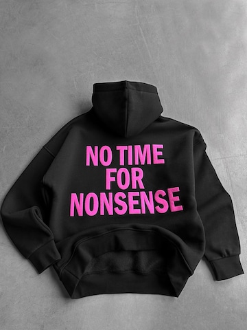 Kleidermafia Sweatshirt 'Oversize “No Time for Nonsense” Hoodie - Black' in Black