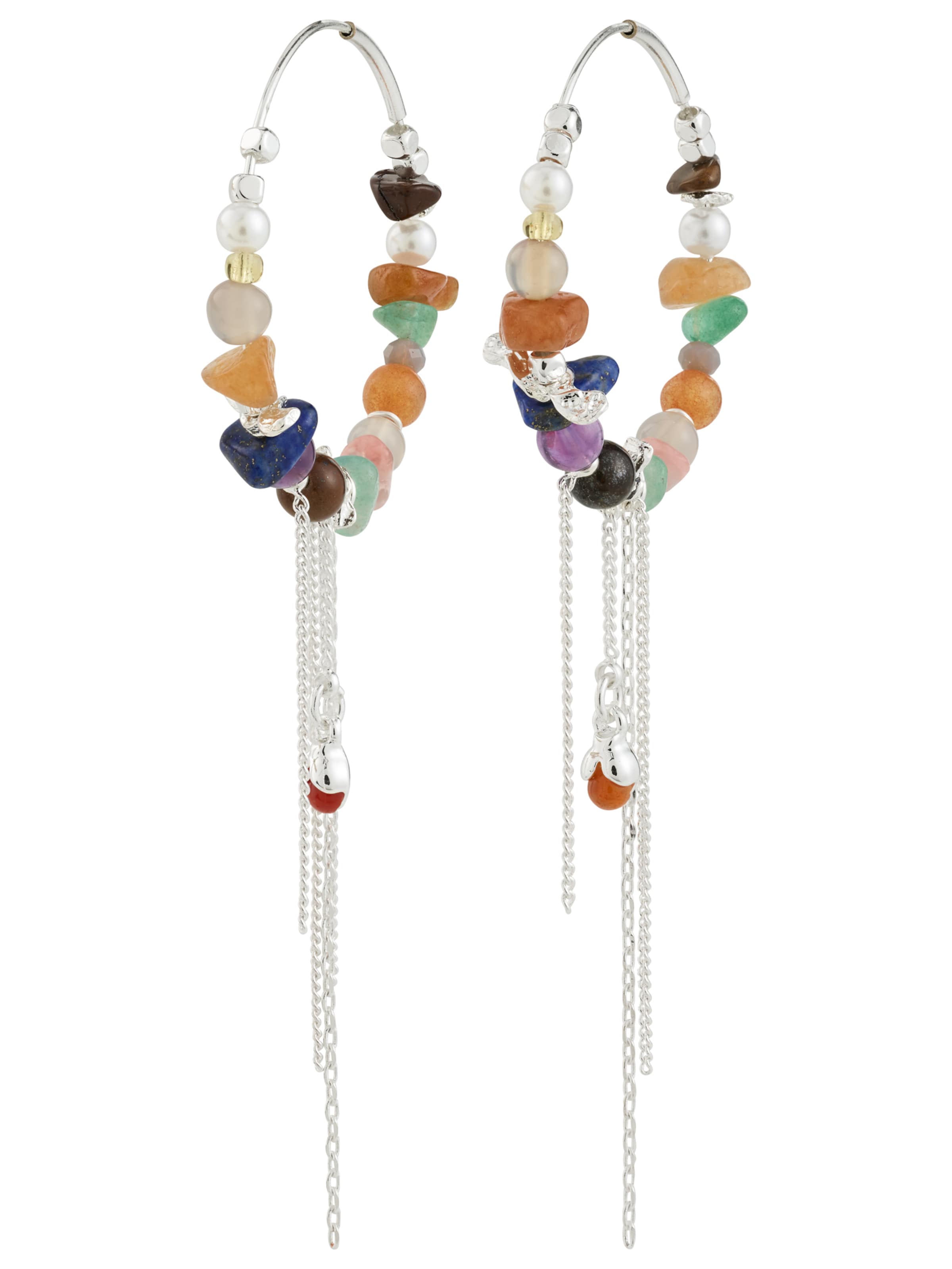 Pilgrim Naušnice 'Iris' u tamno plava / smeđa / zelena / srebro, Pregled proizvoda