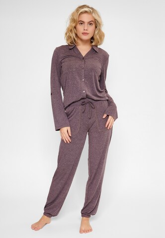 LingaDore Pyjama in Lila: voorkant