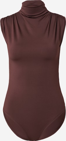 TrendyolBodi majica - smeđa boja: prednji dio