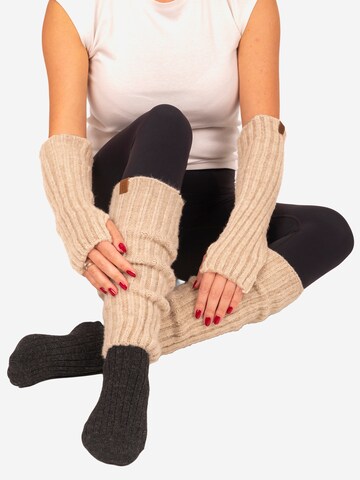 Vivisence Handschoenen met korte vingers '7301 Set' in Beige