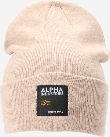 ALPHA INDUSTRIES Σκούφος σε μπεζ: μπροστά