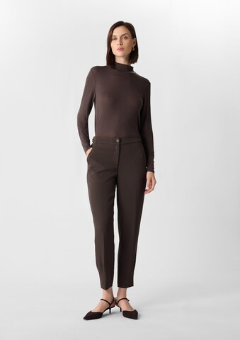 Coupe slim Pantalon à plis COMMA en marron