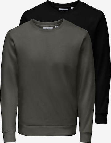 Sweat-shirt 'ONSCHASE' Only & Sons en gris : devant