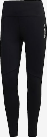 ADIDAS TERREX Skinny Workout Pants 'Multi' in Black: front
