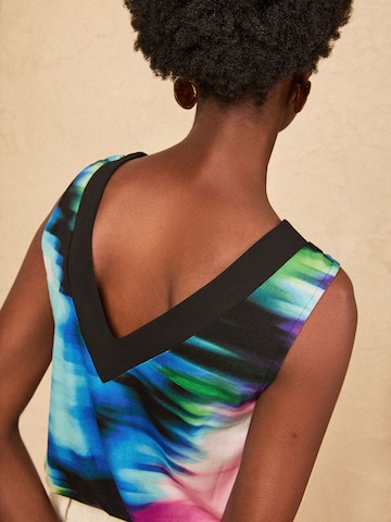 Haut love & roses en bleu