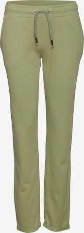 LASCANA Loose fit Pajama Pants in Green: front