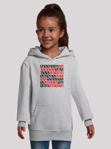 F4NT4STIC Sweatshirt 'I Love You 01001001 Binary Code Valentinstag' in Grijs: voorkant