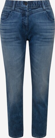 Ulla Popken Slimfit Jeans in Blauw: voorkant