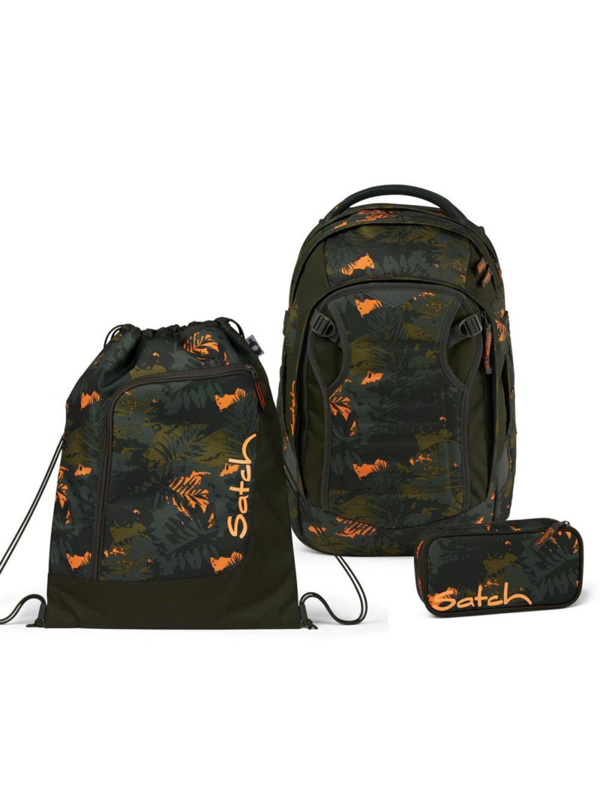 Satch Backpack 'Satch Match Schulrucksack Set 3tlg' in Green: front