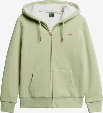 Superdry Zip-Up Hoodie in Green: front